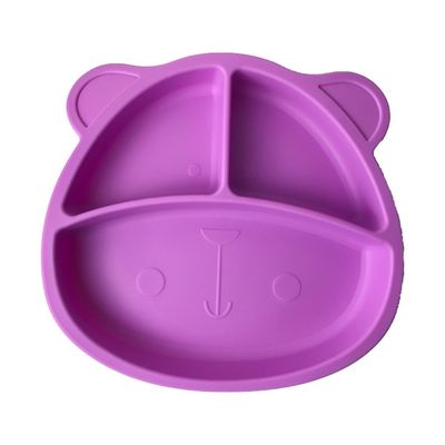 Beli Set Piring Makan Bayi Silikon Ukuran Disesuaikan Bentuk Beruang Ungu Lembut Ramah Lingkungan online manufacture