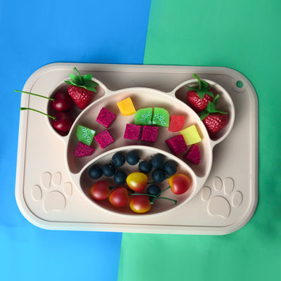 Beli Set Makan Silikon Bentuk Beruang Khusus Piring Bayi Bebas Bpa online manufacture