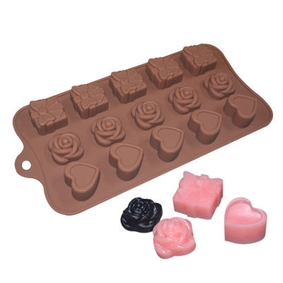 Beli Cetakan Cokelat Kustom Silikon Berbentuk Hati Mawar Untuk Kue Permen online manufacture