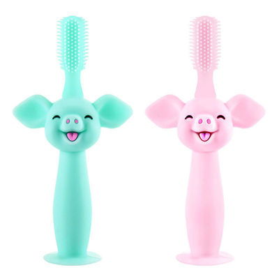Beli Silicone Baby Teether ， Food Grade Silicone Baby Toothbrush Pelatihan Bayi Babi Kartun Kustom online manufacture