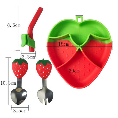 Beli MHC Fruit Design Silicone Baby Feeding Set BPA Free Strawberry Feeding Bowl online manufacture