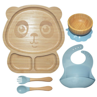 Beli BPA Free Silicone Baby Feeding Set Dibagi Suction Bamboo Silicon Baby Plate MHC online manufacture