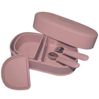 Beli Sekolah Silikon Lunch Box Bayi Silikon Makan Set Logo Disesuaikan online manufacture