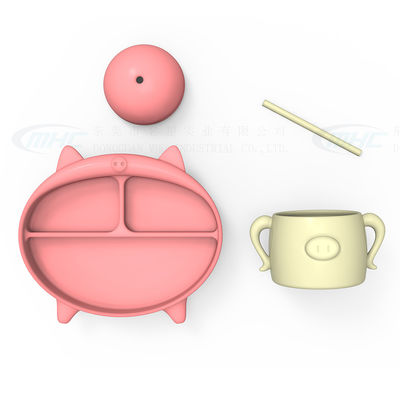 Beli BPA Bebas Silikon Set Makan Bayi Standar Bowl Tutup dan sendok untuk Penyusuan online manufacture
