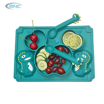 Food Grade Silicone Baby Tray Piring Makan Kustom Dan Mangkuk PPA PVC Gratis