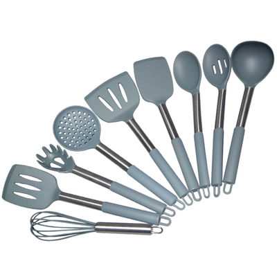 12 Buah Abu-abu Silikon Spatula Kitchenaid Peralatan Masak Set Perkakas Disesuaikan