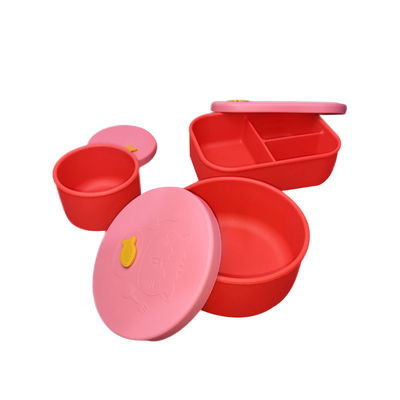 Tahan lama 3pcs Silicone Baby Feeding Set Non Toxic Plate Dividers For Food