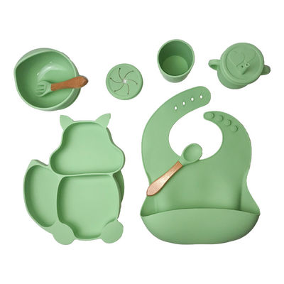 Tupai Bentuk Cangkir Hisap Piring Dan Mangkuk Silicone 6 Pcs OEM Food Grade