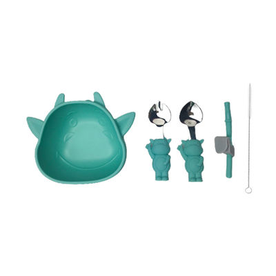 Imp Shape Reusable Silicone Baby Feeding Set Non Slip Bpa Free Bowl Disesuaikan