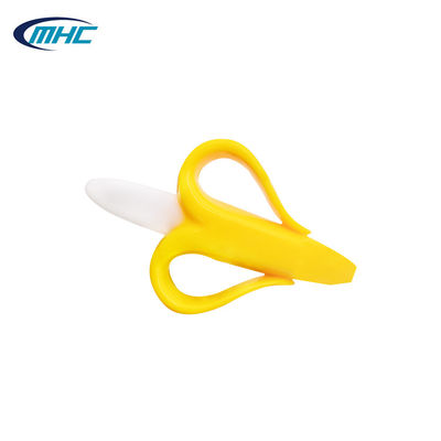 Silicone Baby Teether Soft Teether Sikat Gigi Pisang Tidak Beracun Disesuaikan