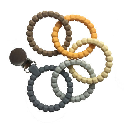 Ramah Lingkungan Silicone Baby Teether Ring Shape Soft Teething Chew Beads