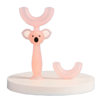 360 Manual Baby Silicone Teether Sikat Gigi Berbentuk Beruang Ramah Lingkungan