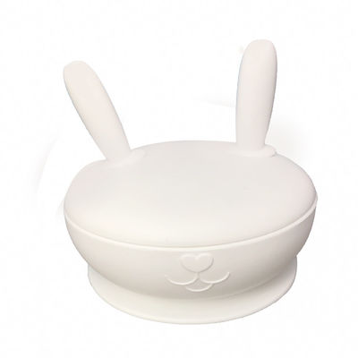 Baby Feeding Silicone Suction Dibagi Plate With Lid BPA Free Bunny Shape