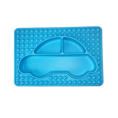Bentuk Mobil Silicone Baby Suction Plate BPA Free Dibagi Piring Makan