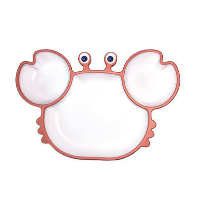 Crab Shape Silicone Suction Bowl Dibagi Food Grade Ramah Lingkungan Untuk Bayi