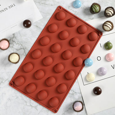 Bulat Setengah Lingkaran Cokelat Cetakan DIY Multi Rongga Silicone Fondant Cetakan