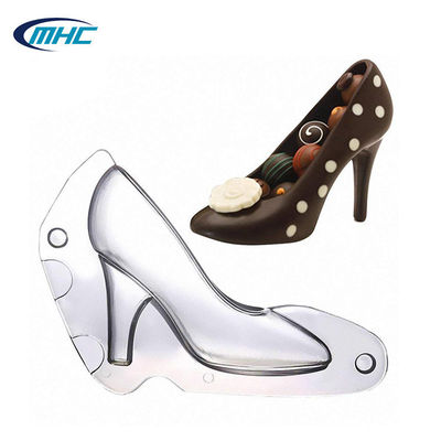 Kustom 3D Sepatu Hak Tinggi Cokelat Mould Polycarbonate Baking Tools