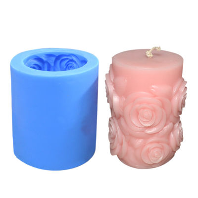 Food Grade Flower Silicone Candle Mould Cylinder Eco Friendly 3D