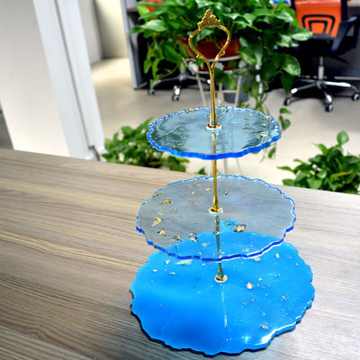 3 Lapisan Silicone Resin Coaster Cetakan Kue Dekorasi Bulat Coaster Cetakan