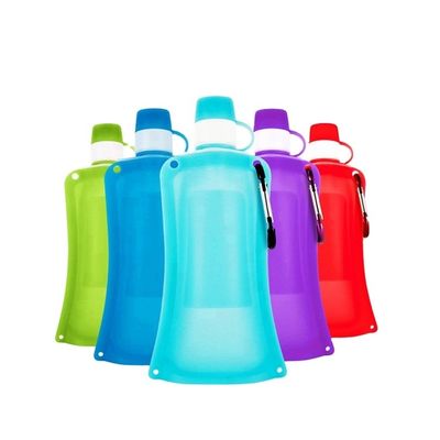 0.5L Botol Air Silikon Dilipat Harian Botol Air Olahraga Luar Ruangan Portabel
