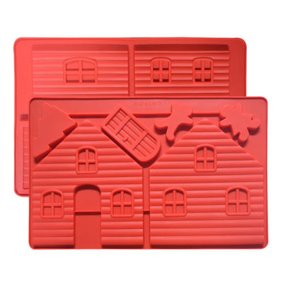 Peralatan Kue Silikon 3D Rumah Berbentuk Persegi Buatan Tangan Cetakan Sabun Silikon Diy