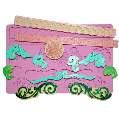 Furnitur Kue Silikon Peralatan Kue Kerajinan Dekorasi Fondant Lace Mat