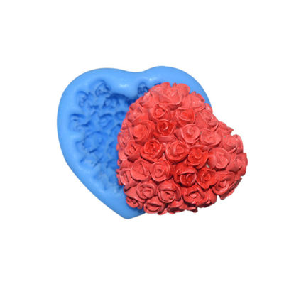 Food Grade Silicone Baking Peralatan Fondant Cake Heart Rose 3d Silicone Mould