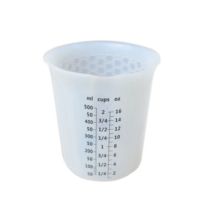 Alat Dapur Silikon Tahan Panas Gelas Ukur 500ml 16oz Custom Scale
