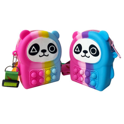 Panda Berbentuk Silicone Rainbow Pop It Zipper Bag MHC New Toy