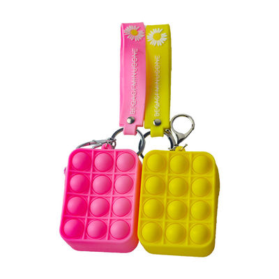 Pop Silicone Small Coin Purses Produk Trending Disesuaikan Square Bubble