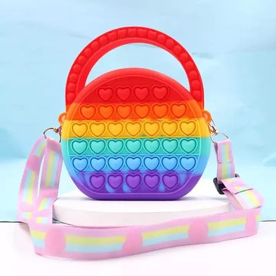 Push Bubble Girls Pop Shoulder Bag, Menghilangkan Stres Pop Fidget Purse