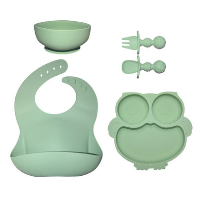 MHC Baby Silicone Feeding Plates 6 Pcs Set Nontoxic Baby Tableware Food Tray Dishes