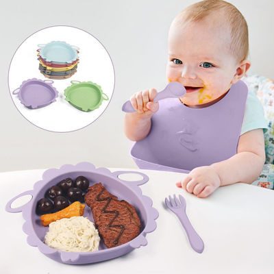 Piring Makanan Bayi Aman Terbagi Domba Pemberian Makan Menyapih Led Silikon Bayi Untuk Balita