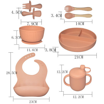 Makanan Grade Feed Set Silikon Suction Plate Set Dengan Silikon Suction Dan sendok