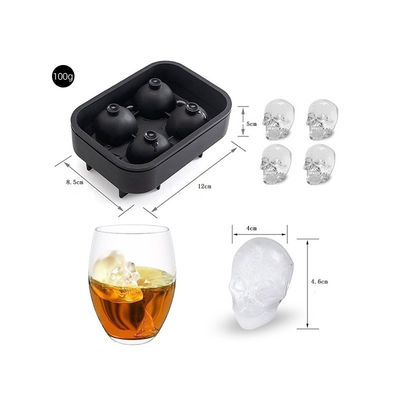 MHC Makanan Kelas 4 Kerongkongan Ice Cube Tray Silikon Ice Cube Tray Mold Fleksibel Freezer Safe Cake Mold