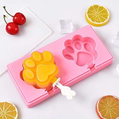 Pembuat Popsicle Anak-anak Cetakan Es Krim Silikon Besar dengan Sticks dan Paw Shape Design