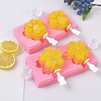 MHC tahan lama bentuk bunga sakura Silikon Ice Cream cetakan dengan penutup untuk anak-anak