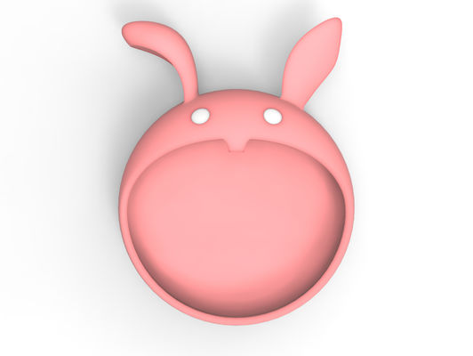 MHC Pink Rabbit Silicone Baby Feeding Plate Dispenser 100% Makanan Kelas