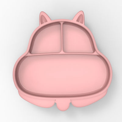 MHC Squirrel Silicone Plate Baby Nursing Suction Cartoon Animal Food Grade Silicone Feeding Set Untuk Bayi 6 Bulan