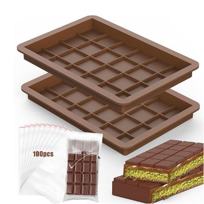 MHC Cokelat Cetakan Silikon Geometri Square Besar Deep Custom Dubai Cokelat Cetakan