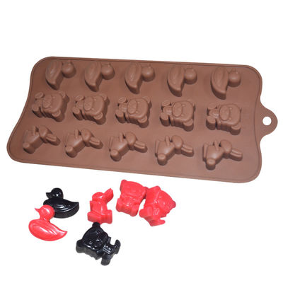 MHC Manufacture Food Grade Silikon Cokelat Cetakan Kecil Desain Hewan Bebek Beruang Kelinci