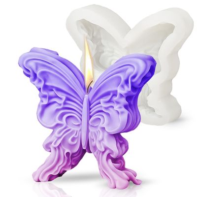 MHC Large Butterfly Candle Molds Ulang Tahun 3D Unik Candle Silikon Molds Manufacturer