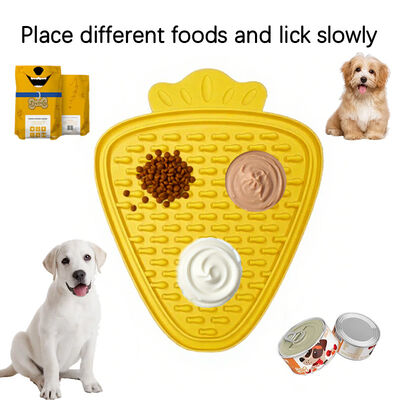 Silicone Pet Food Pad, Pet Dog Licking Pad, Slow Food Dispenser, Strawberry Shaped Licking Pad, Dog Feeder, Licking Pad